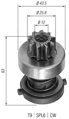 Lite tannhjul, starter - 940113020231 MAGNETI MARELLI - 136342, 1987BE0051, 233950