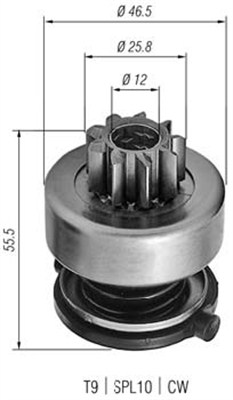 Lite tannhjul, starter - 940113020254 MAGNETI MARELLI - 1006209580, 135713