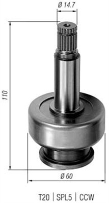 Lite tannhjul, starter - 940113020285 MAGNETI MARELLI - M8T50071, M8T50171