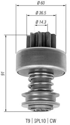 Lite tannhjul, starter - 940113020326 MAGNETI MARELLI - 136509, 2006209458, 2006209543