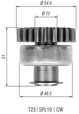 Lite tannhjul, starter - 940113020328 MAGNETI MARELLI - F5BU11350AA, 139710, 54294813