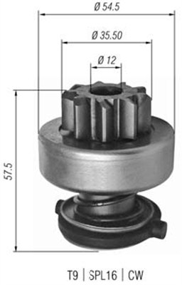Lite tannhjul, starter - 940113020346 MAGNETI MARELLI - 234405, 6033AD0270, 6033AD0414
