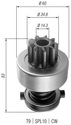 Lite tannhjul, starter - 940113020358 MAGNETI MARELLI - 0011511813, 0011513213, 139056