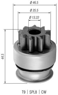 Lite tannhjul, starter - 940113020369 MAGNETI MARELLI - M191T68971, M191T93971, M191X68971