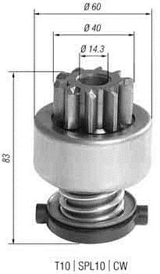 Lite tannhjul, starter - 940113020393 MAGNETI MARELLI - 1382550, 231756, 6033AD0184