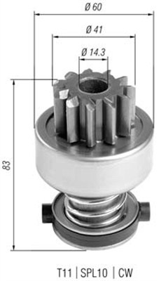 Lite tannhjul, starter - 940113020404 MAGNETI MARELLI - 233949, 6033AD0242, 236130
