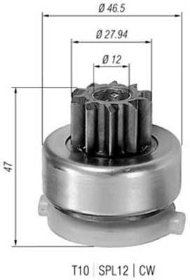 Lite tannhjul, starter - 940113020409 MAGNETI MARELLI - E90Z11350A, F07U11000AA, F0TZ11002A