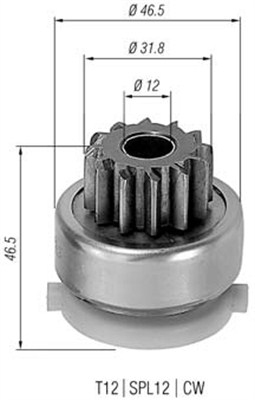 Lite tannhjul, starter - 940113020437 MAGNETI MARELLI - F2VY11350A, SD341