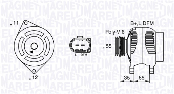 Dynamo - 063377014010 MAGNETI MARELLI - 50502479, 60699935, 104210-2770