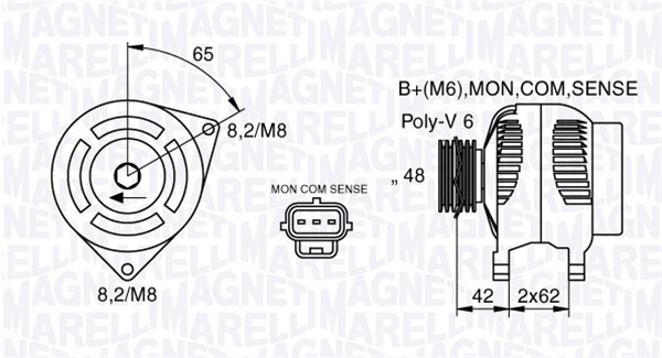 063377409010, Dynamo, Generátor, MAGNETI MARELLI, 1301496, 98AB10300BC, 98AB10300DC, 98AB10300DD, 98AB10300DE, 98AB10300DG, 98AB10300DH, 98AB10300DJ, 011594, 102211-8030, 111297, 11.1483, 12044670, 20-219-149-802, 210196, 437620, 8EL737711-001, 9090076, CA1483IR, CAL30161, DAN507, 119827, A011594, CAL30161AS, JA011594