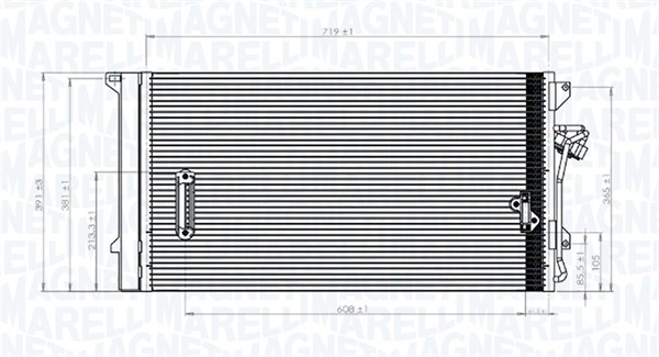 Kondensator, klimaanlegg - 350203743000 MAGNETI MARELLI - 4L0260401, 95557311100, 4L0260401A