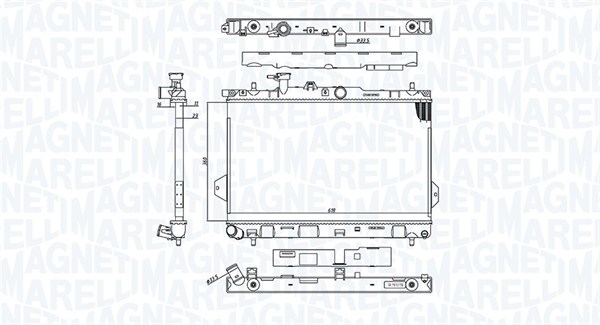350213110400, Radiator, motorkjøling, Chladič, chlazení motoru, MAGNETI MARELLI, 25310-17000, 25310-17001, 2531017002, 2531017050, 25310-3A200, 25310-3A201, 25310-3A202, 25310-3A206, 0128.3080, 112.036, 53362, 67481, 734781, 82002097, 8MK376762-281, HY2097, 112.036/A