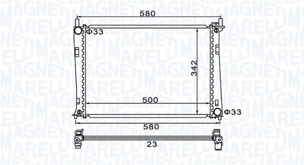 Radiator, motorkjøling - 350213152600 MAGNETI MARELLI - 1141490, C201-15-200, 1214785