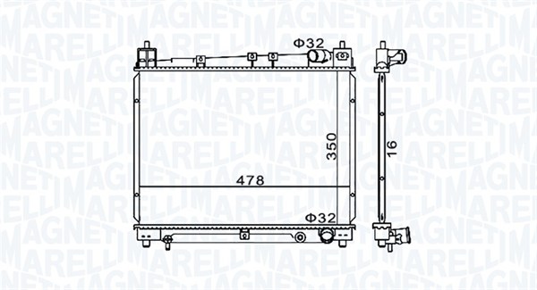 350213152900, Radiator, motorkjøling, Chladič, chlazení motoru, MAGNETI MARELLI, 16400-21060, 16400-21080, 16400-2108087, 16400-21081, 16400-21120, 16400-2112087, 16400-21121, 0115.3042, 130.213, 1.41.2304.016, 53002258, 53211, 64798, 734840, 8MK376773-481, CR1524000S, DRM50006, TO2258