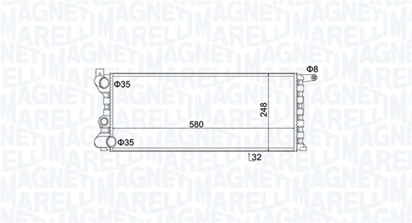 Radiator, motorkjøling - 350213154100 MAGNETI MARELLI - 46551216, 5979815, 7567061
