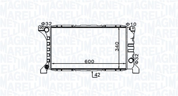 Radiator, motorkjøling - 350213154200 MAGNETI MARELLI - 1671828, 7045715, 7242486