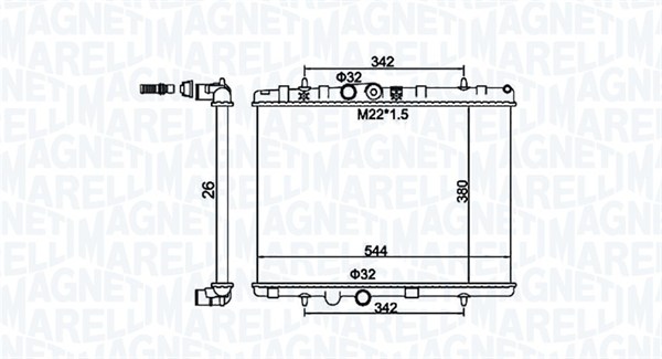 Radiator, motorkjøling - 350213156100 MAGNETI MARELLI - 1330.P8, 1330.P9, 1333.A1