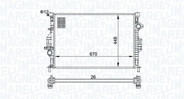 Radiator, motorkjøling - 350213158700 MAGNETI MARELLI - 1377542, 31338765, 6G918005GB