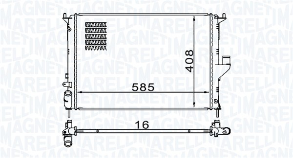 350213160900, Radiator, motorkjøling, Chladič, chlazení motoru, MAGNETI MARELLI, 214100980R, 8200735039, 0109.3105, 123.188/A, 43002477, 53118, 637612, 700801, 8MK376787-341, RT2477