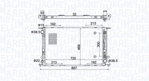 350213161800, Radiator, motorkjøling, Chladič, chlazení motoru, MAGNETI MARELLI, 8K0121251AA, 8K0121251AH, 8K0121251M, 8K0121251AK, 8K0121251AL, 8K0121251Q, 9A712125101, 0110.3145, 03002291, 102.144, 60318, 735473, 8MK376745-651, AIA2291, DRM02023, 8MK376745-654