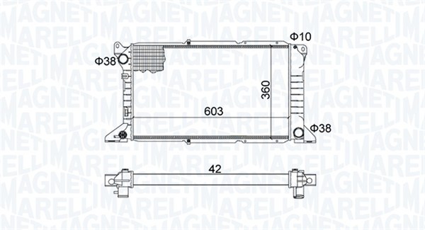 Radiator, motorkjøling - 350213163800 MAGNETI MARELLI - 1671826, 7045714, 7242485