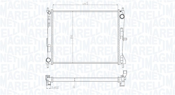 Radiator, motorkjøling - 350213165300 MAGNETI MARELLI - 21410-AY600, 8200138738, 21410-AY601