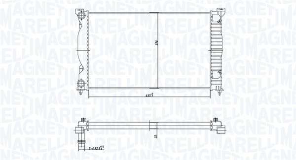 Radiator, motorkjøling - 350213168200 MAGNETI MARELLI - 8E0121251, 8E0121251A, 0110.3119