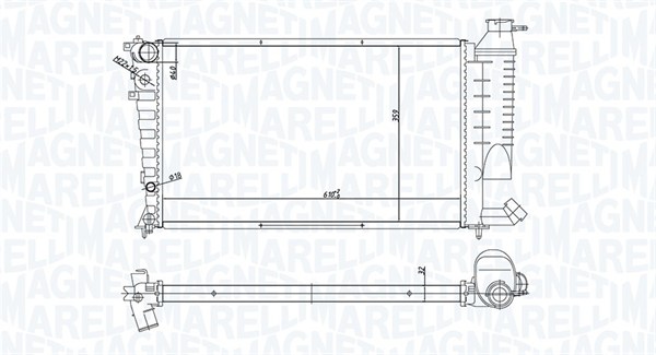 350213168400, Radiator, motorkjøling, Chladič, chlazení motoru, MAGNETI MARELLI, 133026, 1331CV, 1331R4, 0103.3049, 09002136, 109.418, 58233, 61316A, 731754, 8MK376735-291, CN2136