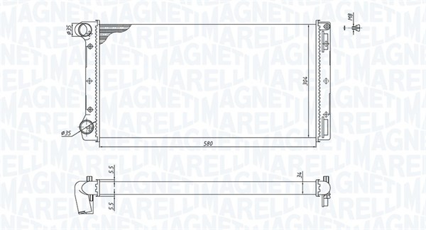 350213168000, Radiator, motorkjøling, Chladič, chlazení motoru, MAGNETI MARELLI, 46546944, 46776301, 51708727, 0104.3103, 109.114/A, 1.40.22731.534, 17002210, 53229, 61899, 732913, 8MK376767-631, CR1444000S, DRM09098, FTA2212