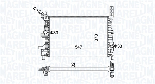 Radiator, motorkjøling - 350213173800 MAGNETI MARELLI - 1766348, 1804849, 1830145