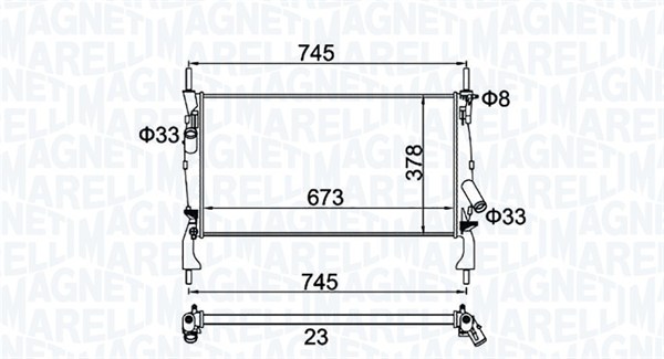 Radiator, motorkjøling - 350213173900 MAGNETI MARELLI - 1370865, 1371296, 1383315