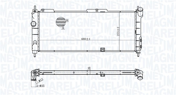 Radiator, motorkjøling - 350213175300 MAGNETI MARELLI - 1300152, 52459322, 1300153