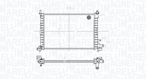 350213176900, Radiator, motorkjøling, Chladič, chlazení motoru, MAGNETI MARELLI, 1001856, 1E03-15-200, 1098806, 1E03-15-200A, 0105.3061, 110.085, 18002220, 50130, 62086, 731617, 8MK376714-061