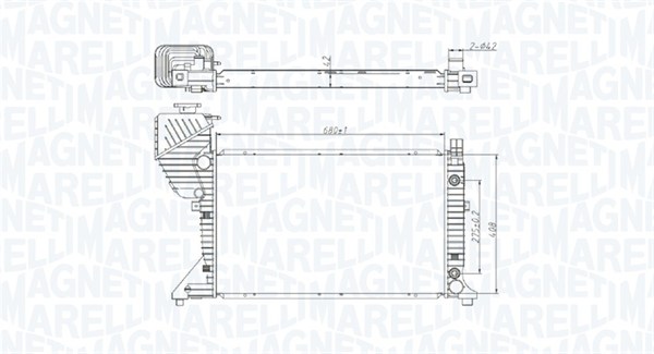 350213177500, Radiator, motorkjøling, Chladič, chlazení motoru, MAGNETI MARELLI, 5104117AA, 5104177AA, A9015003800, 0206.2086, 118.205, 30002343, 55349, 62597A, 8MK376722-001, DRM17019, MS2343