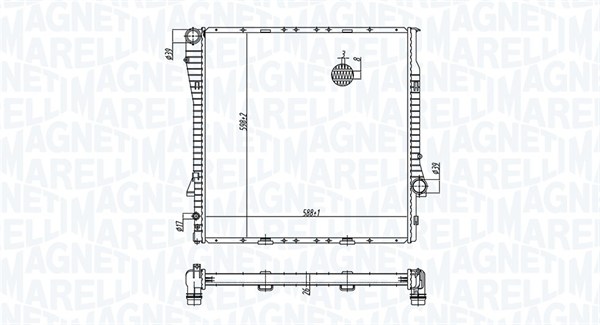 Radiator, motorkjøling - 350213177700 MAGNETI MARELLI - 17101439103, 17107544668, 0102.3108
