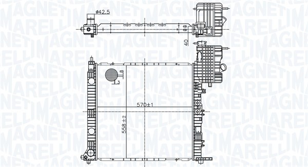 Radiator, motorkjøling - 350213178500 MAGNETI MARELLI - A6385002300, A6385002800, A6385011901