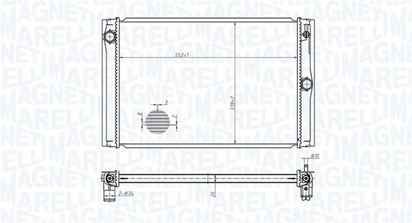 350213178600, Radiator, motorkjøling, Chladič, chlazení motoru, MAGNETI MARELLI, 16400-0N060, 0115.3133, 130.299, 1.40.21630.126, 53002400, 53764, 64691, 735213, 8MK376790-151, CR1865000S, DRM50123, TO2400