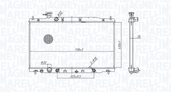 350213179900, Radiator, motorkjøling, Chladič, chlazení motoru, MAGNETI MARELLI, 19010-RZP-G51, 0119.3028, 111.082, 25002226, 58456, 681372, DRM40033, HD2226