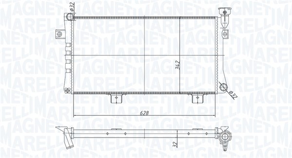 Radiator, motorkjøling - 350213180600 MAGNETI MARELLI - 2121-1301012, 21213-130101200, 26002015