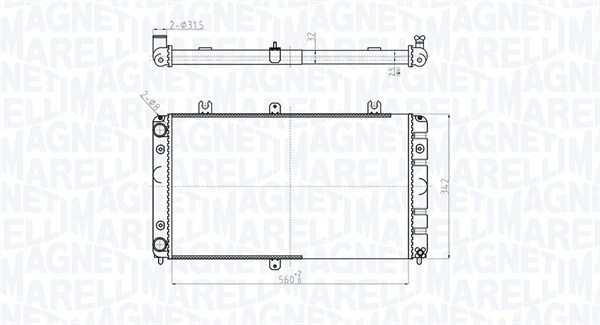 Radiator, motorkjøling - 350213181400 MAGNETI MARELLI - 21700-130101200, 2170-1301012, 1.40.20113.126