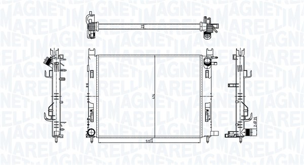 Radiator, motorkjøling - 350213182100 MAGNETI MARELLI - 214100078R, 214106630R, 0109.3124