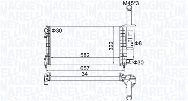 Radiator, motorkjøling - 350213183700 MAGNETI MARELLI - 46834075, 51706942, 51802111