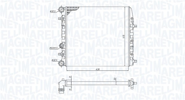 350213184600, Radiator, motorkjøling, Chladič, chlazení motoru, MAGNETI MARELLI, 5Z0121253, 6Q0121253AE, 6Q0121253AG, 6Q0121253J, 6QE121253, 0110.3040, 102.083, 1.40.15182.523, 53021A, 652691, 732863, 76002005, 8MK376716-231, DRM27002, SA2005