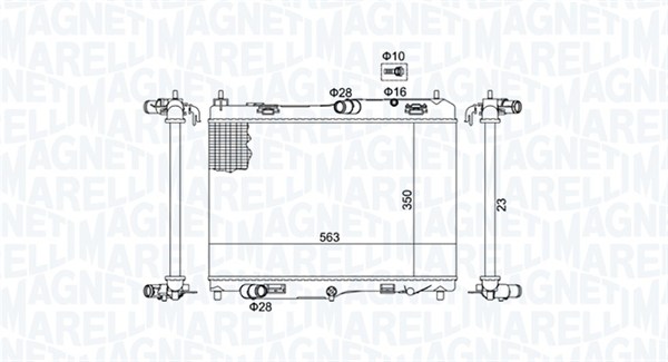 350213184700, Radiator, motorkjøling, Chladič, chlazení motoru, MAGNETI MARELLI, 1516268, 8V518005DF, 1522383, 1573215, 1671390, 1772863, 0105.3110, 110.155, 18002442, 53044, 606966, 735378, DRM10006, FD2442