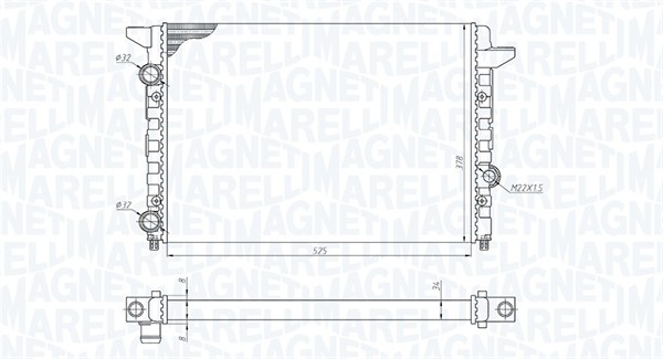 350213185400, Radiator, motorkjøling, Chladič, chlazení motoru, MAGNETI MARELLI, 3A0121253AA, 0110.3098, 131.039, 54695, 58002120, 65253, 731007, 8MK376717-744, VN2120