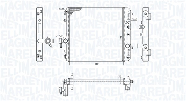 350213186100, Radiator, motorkjøling, Chladič, chlazení motoru, MAGNETI MARELLI, 17700-80G00, 129.029, 52002061, 53456, 64195, 734171, SZ2061