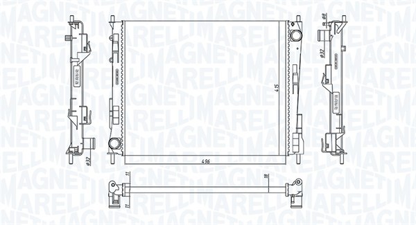 Radiator, motorkjøling - 350213186800 MAGNETI MARELLI - 8200448553, 0109.3109, 123.170/A