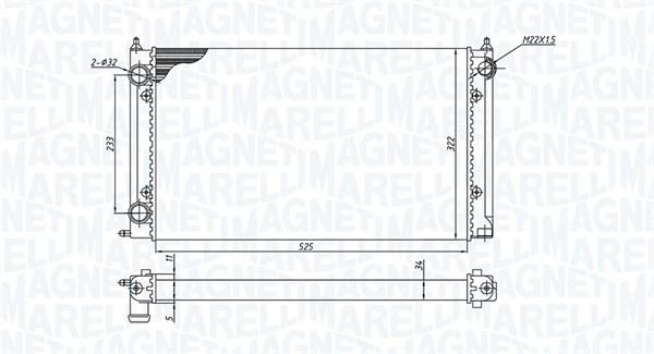 350213187500, Radiator, motorkjøling, Chladič, chlazení motoru, MAGNETI MARELLI, 1L0121253B, 1L0121253L, 1L0121253P, 321121253A, 321121253AA, 321121253AL, 321121253BN, 321121253C, 321121253K, 0110.3075, 126.014, 1.40.15714.534, 49002027, 509501, 651511, 883727, 8MK376713-304, CR340001S, DRM32024, VNA2045, 131.003, 58002045