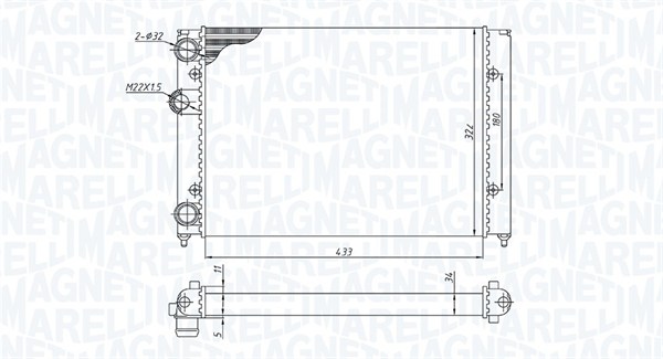 350213187700, Radiator, motorkjøling, Chladič, chlazení motoru, MAGNETI MARELLI, 6N0121253, 6N0121253A, 6N0121253B, 6N0121253J, 0110.3014, 131.006, 1.40.15724.534, 58002028, 58819, 651851, 730503, 8MK376713-741, CR364000S, DRM32007, VN2028, 0110.3020, 651871