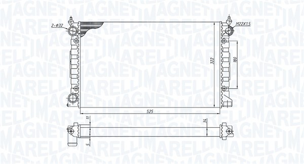 350213189600, Radiator, motorkjøling, Chladič, chlazení motoru, MAGNETI MARELLI, 353121253AC, 0110.3035, 131.007, 539501, 58002071, 651741, 883870, 8MK376773-721, DRM32024, VN2071